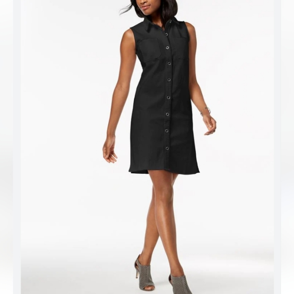 Lord and Taylor Black Linen Dress